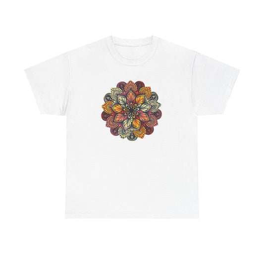 Mandala Floral Printed T Shirt, Women Casual Outdoorsy Tee for Glamping & Hiking, Adventure Shirt, Boho Style Top