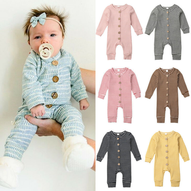 Newborn striped jumpsuit knitted warm clothing