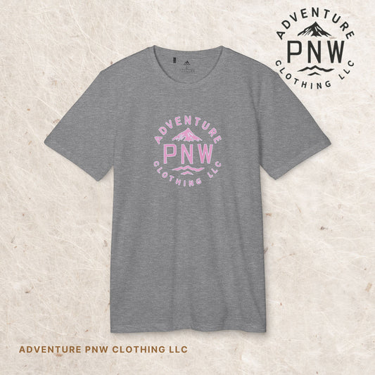 Adidas® Unisex PNW Pink Logo Sport T-Shirt | Premium Athletic Adventure Mountains