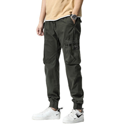 Men's Casual Multi-Pocket Jogger Pants | Elastic Waist Pure Cotton