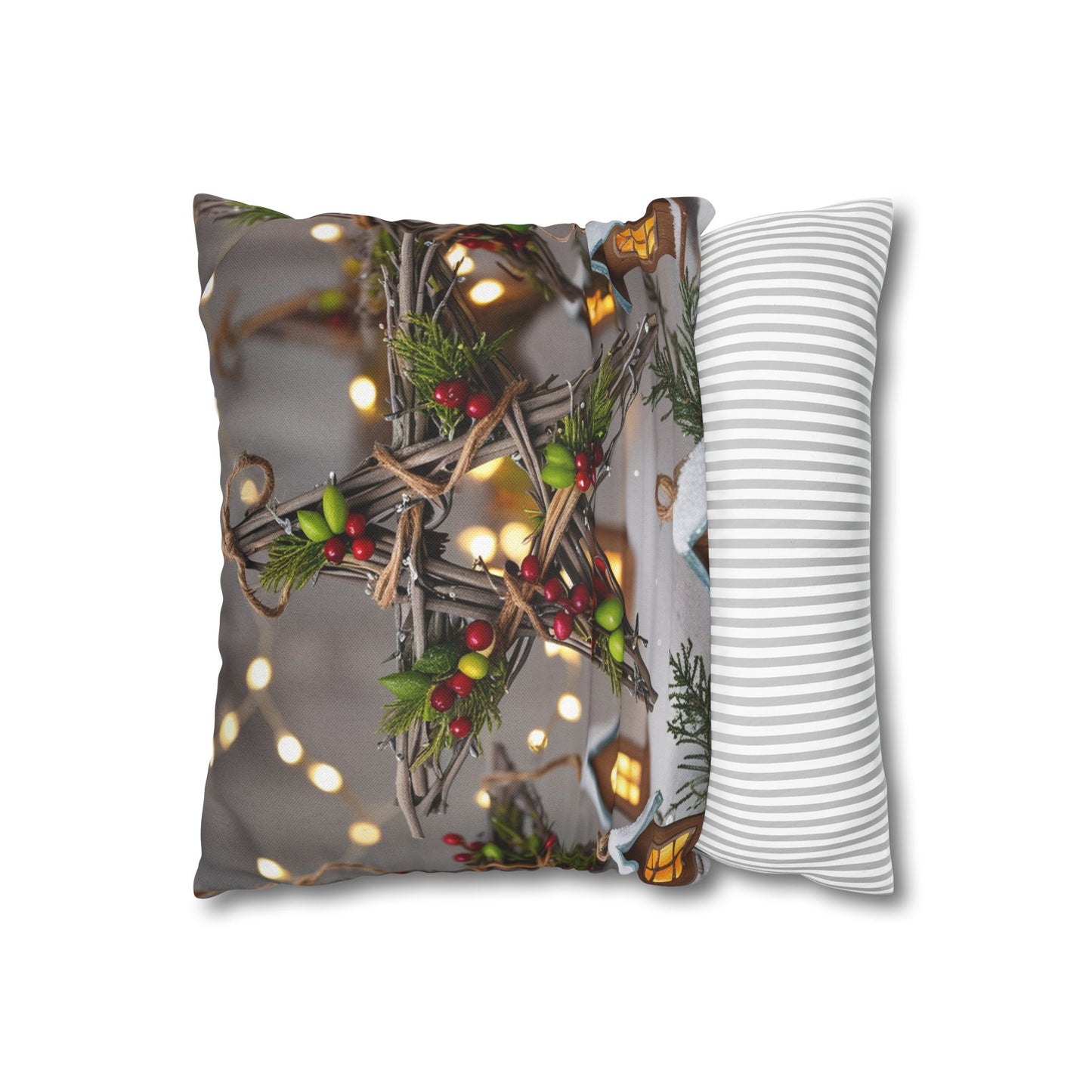 Spun Christmas Polyester Square Pillowcase | Christmas Adventure Decorations