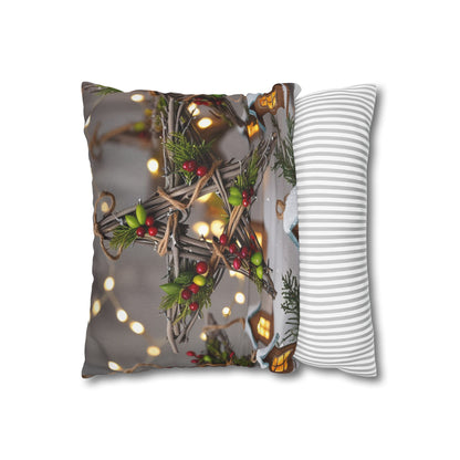 Spun Christmas Polyester Square Pillowcase | Christmas Adventure Decorations