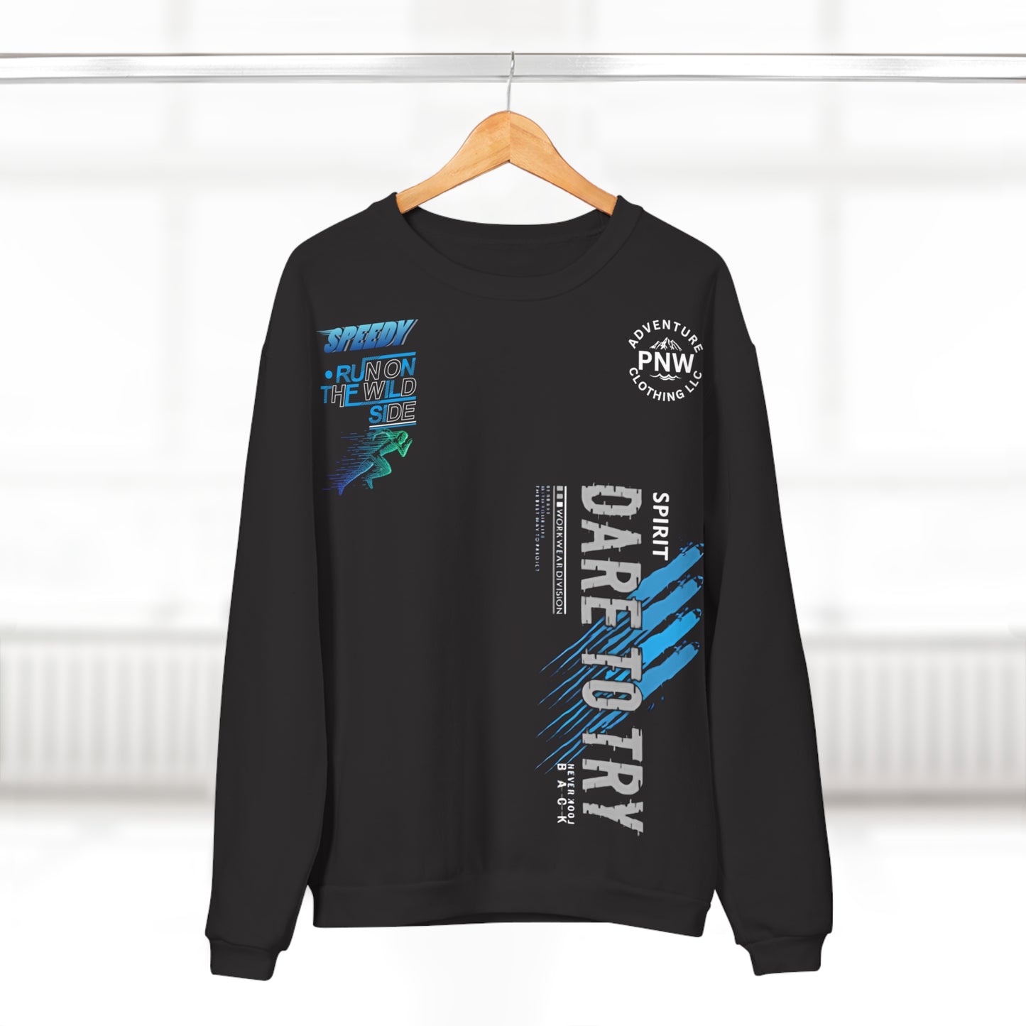 Outdoor Adventure Unisex Crew Neck Sweatshirt - Running Hiking PNW Athletic Pullover, Softstyle Apparel, Dare to Try, Adventure Clothing,