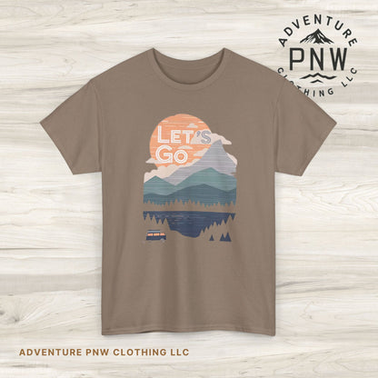 Women's Mountain Graphic T Shirt, Glamping Adventure Nature Lover Tee, Unisex Heavy Cotton, Casual 90s Shirt, Camping Hiking Wilderness