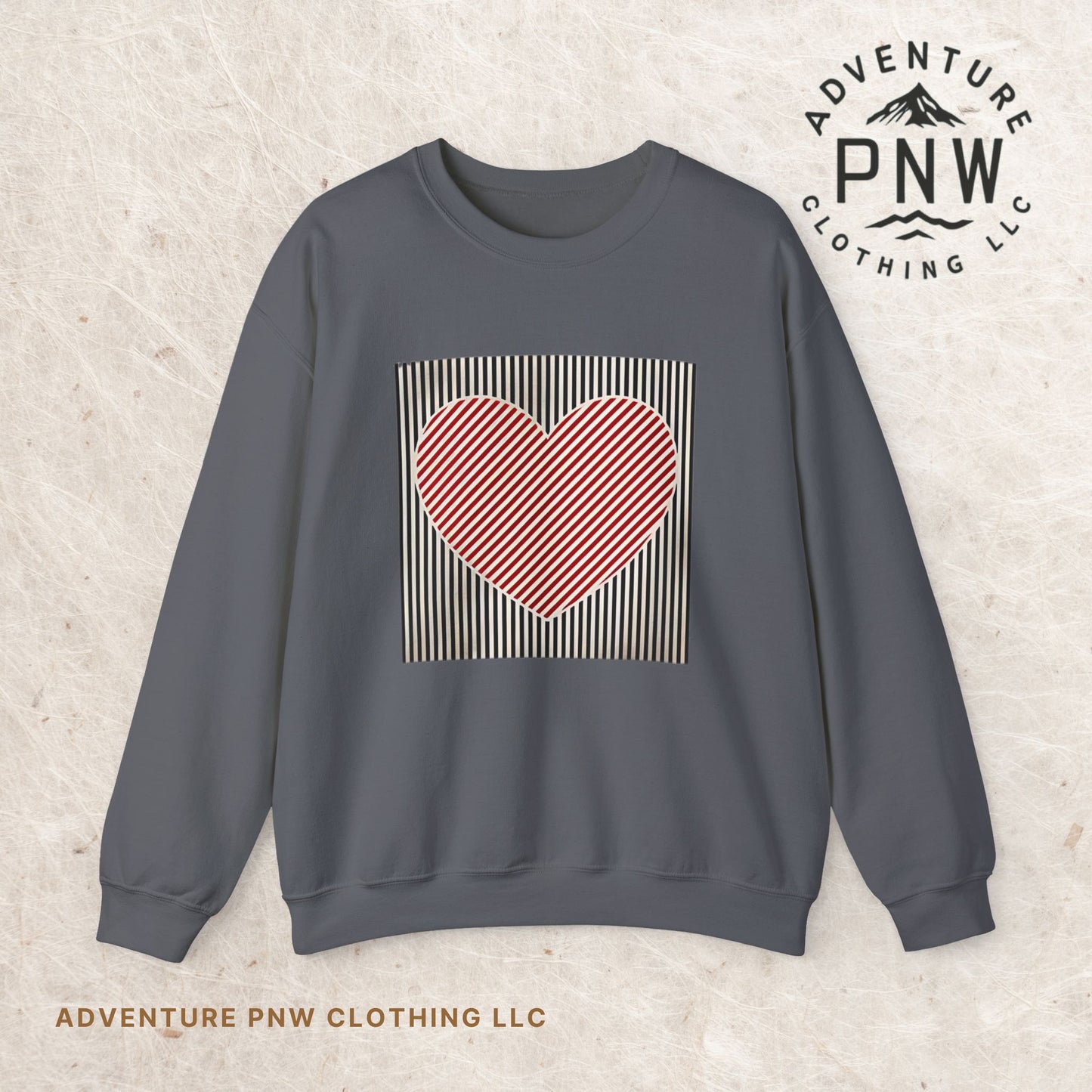 Retro Heart Valentine Sweatshirt –Adventure Gift for Her