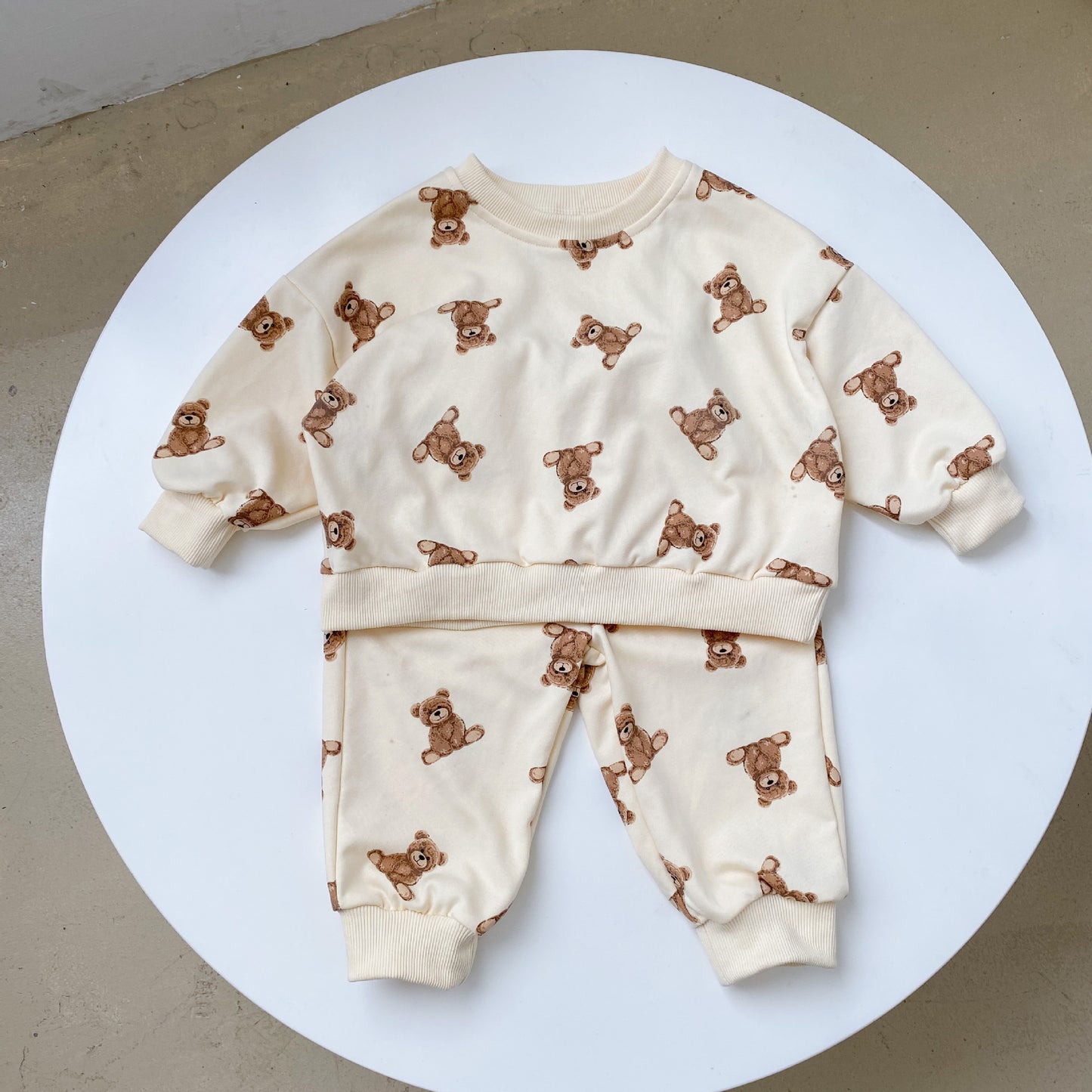 Children's Clothing Spring And Autumn Bear Suit Two-piece Kindergarten Sweater Pants