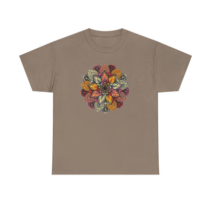 Mandala Floral Printed T Shirt, Women Casual Outdoorsy Tee for Glamping & Hiking, Adventure Shirt, Boho Style Top