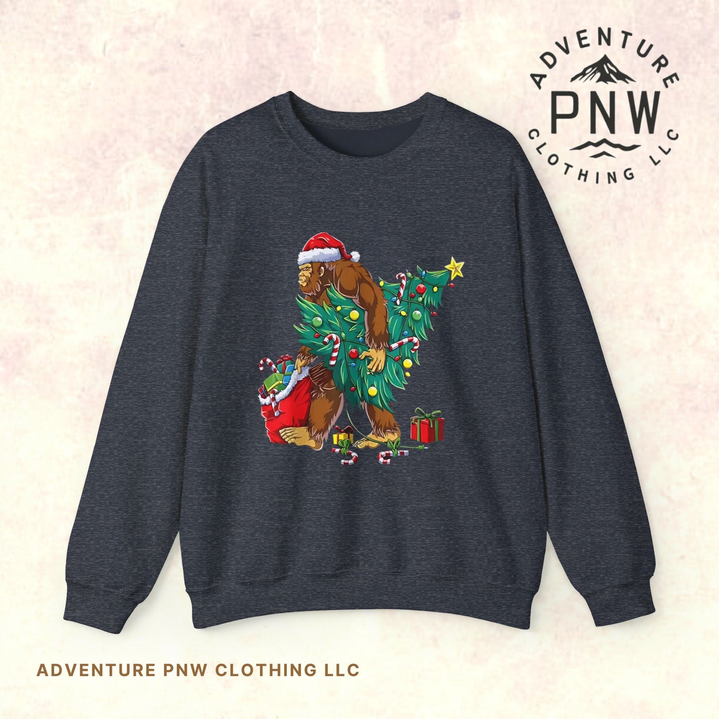 Adventure Bigfoot Christmas Lights Sweatshirt – Unisex Jumper