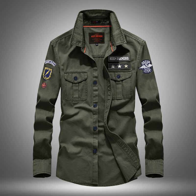 Youth military shirt cotton work shirt