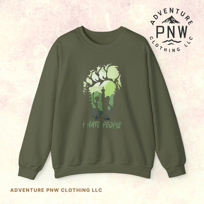 Funny Adventure Bigfoot & Alien “I Hate People” Sweatshirt