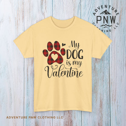 Valentine's Day Dog Lover Tee, Unisex Valentine's Day T-shirt, My Dog is My Valentine Shirt, Valentine's Day Gift, Heart Dog Tee, Love Tee