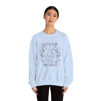 Nature Is The Greatest Artist Sweatshirt, Cute Flower Jumper, Wildflower Top, Floral Pullover, Valentine's Day Gift