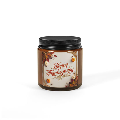 Thankful Harvest Scented Soy Candle in Amber Jar | Perfect for Thanksgiving Adventures | Scented candles