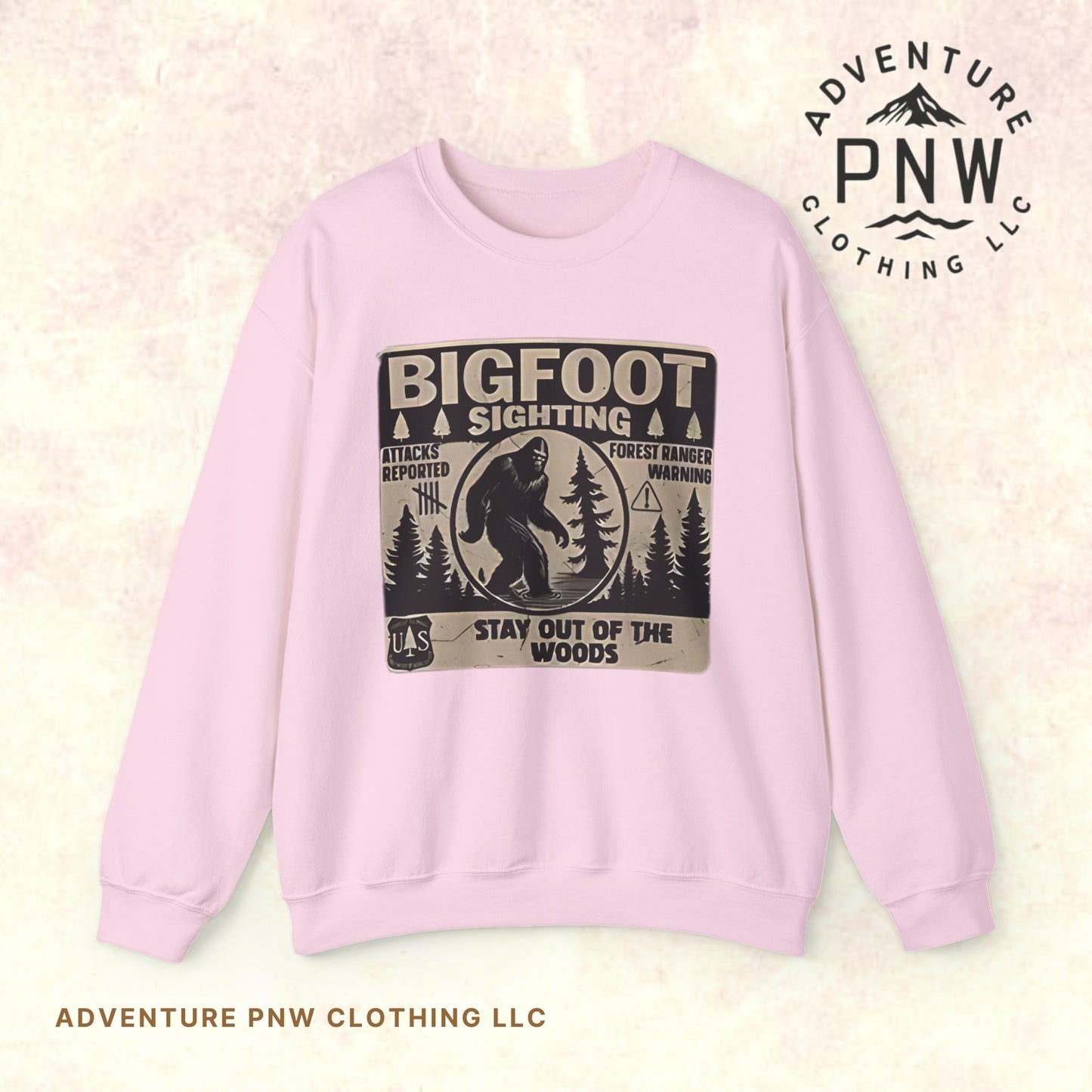 Bigfoot Retro Sweatshirt –Adventure Funny Sasquatch Crewneck