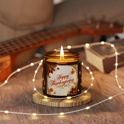 Adventure Thankful Harvest Soy Candle – Amber Jar, Thanksgiving Scent