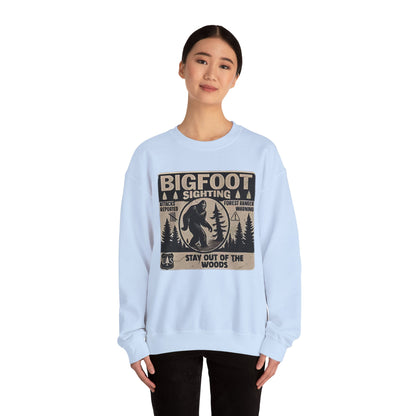 Bigfoot Sighting Retro Sweatshirt, Funny Sasquatch Crewneck, Ranger Warning Forest Attacks Vintage Jumper, Stay Out Woods Unisex Hoodie,