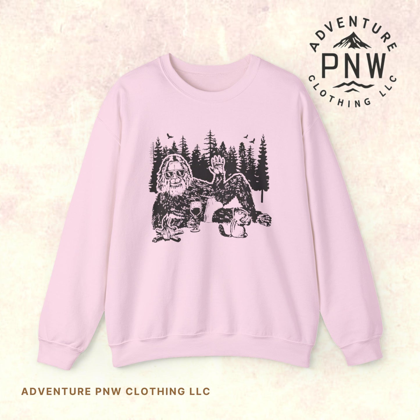 Funny Bigfoot Sasquatch Sweatshirt –Adventure Unisex Crewneck