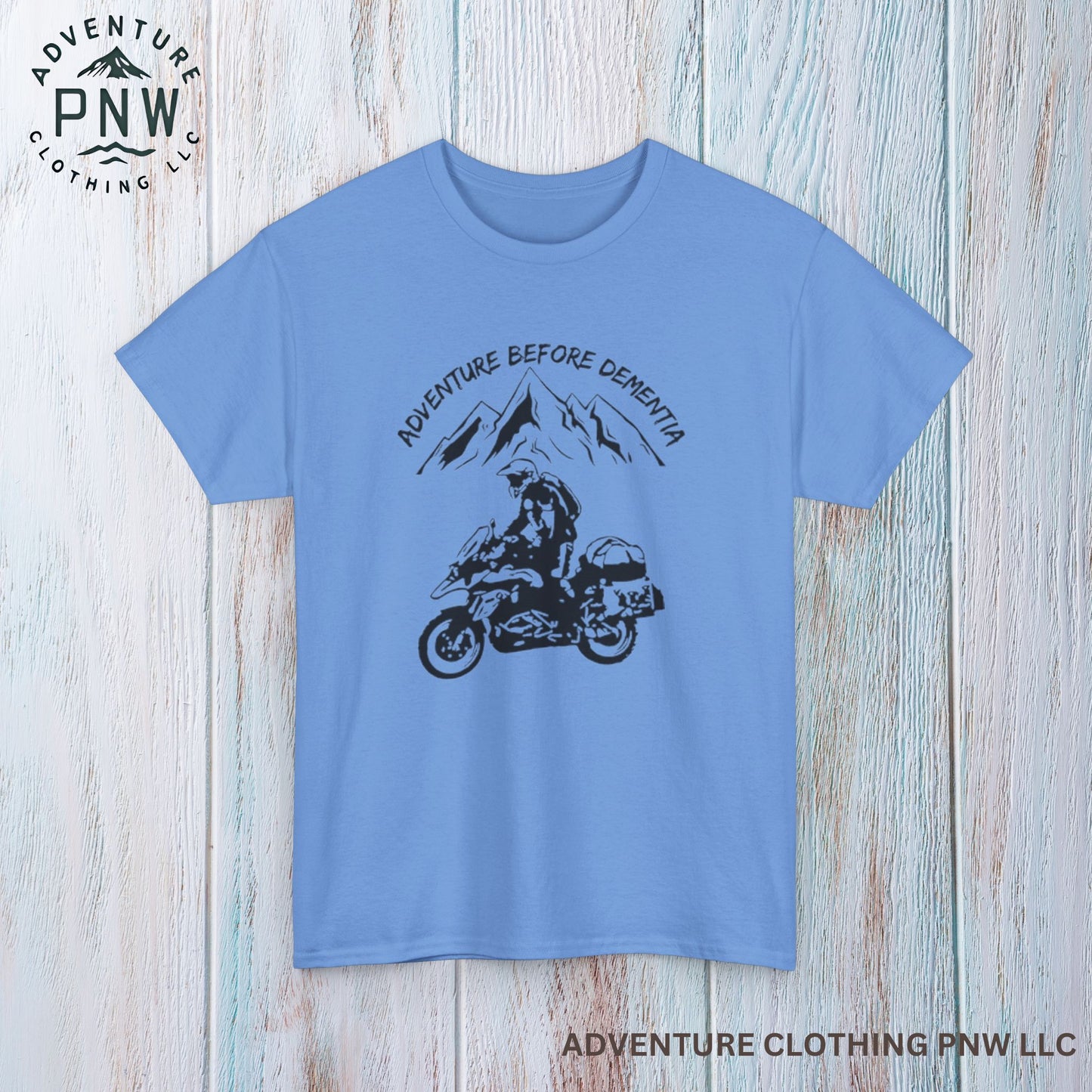 Adventure Before Dementia T-Shirt, Motorcycle & Mountain Travel Tee, Unisex Hiking and Camping Shirt for Outdoor Enthusiasts