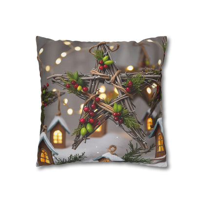 Spun Christmas Polyester Square Pillowcase | Christmas Adventure Decorations