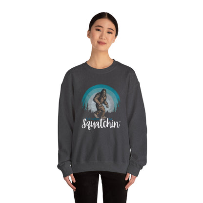 Squatchin Sweatshirt, Bigfoot Crewneck, Sasquatch Sweater, Vintage Yeti Jumper, Funny 80s Hoodie