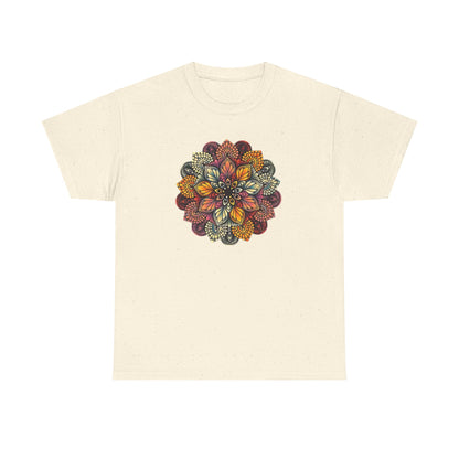Mandala Floral Printed T Shirt, Women Casual Outdoorsy Tee for Glamping & Hiking, Adventure Shirt, Boho Style Top