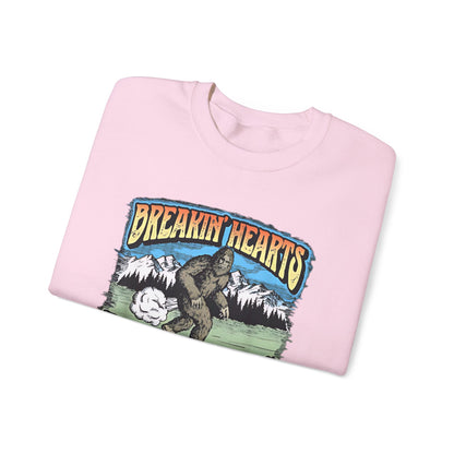 Breakin Hearts Rippin Farts Funny Sasquatch Bigfoot 80s Unisex Sweatshirt - Funny Gift, Bigfoot Lover, Funny Sweatshirt, Sasquatch Shirt,
