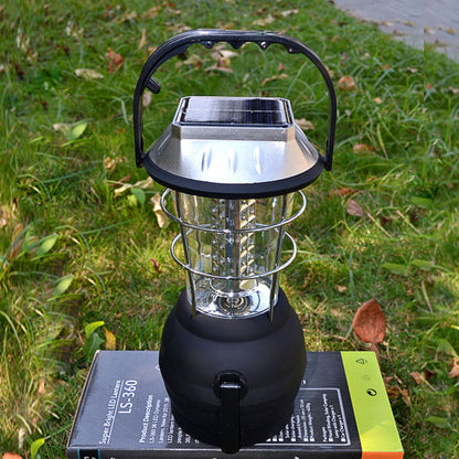 Camping Light Model 2860 | Solar & Hand-Crank Rechargeable Black Outdoor Light