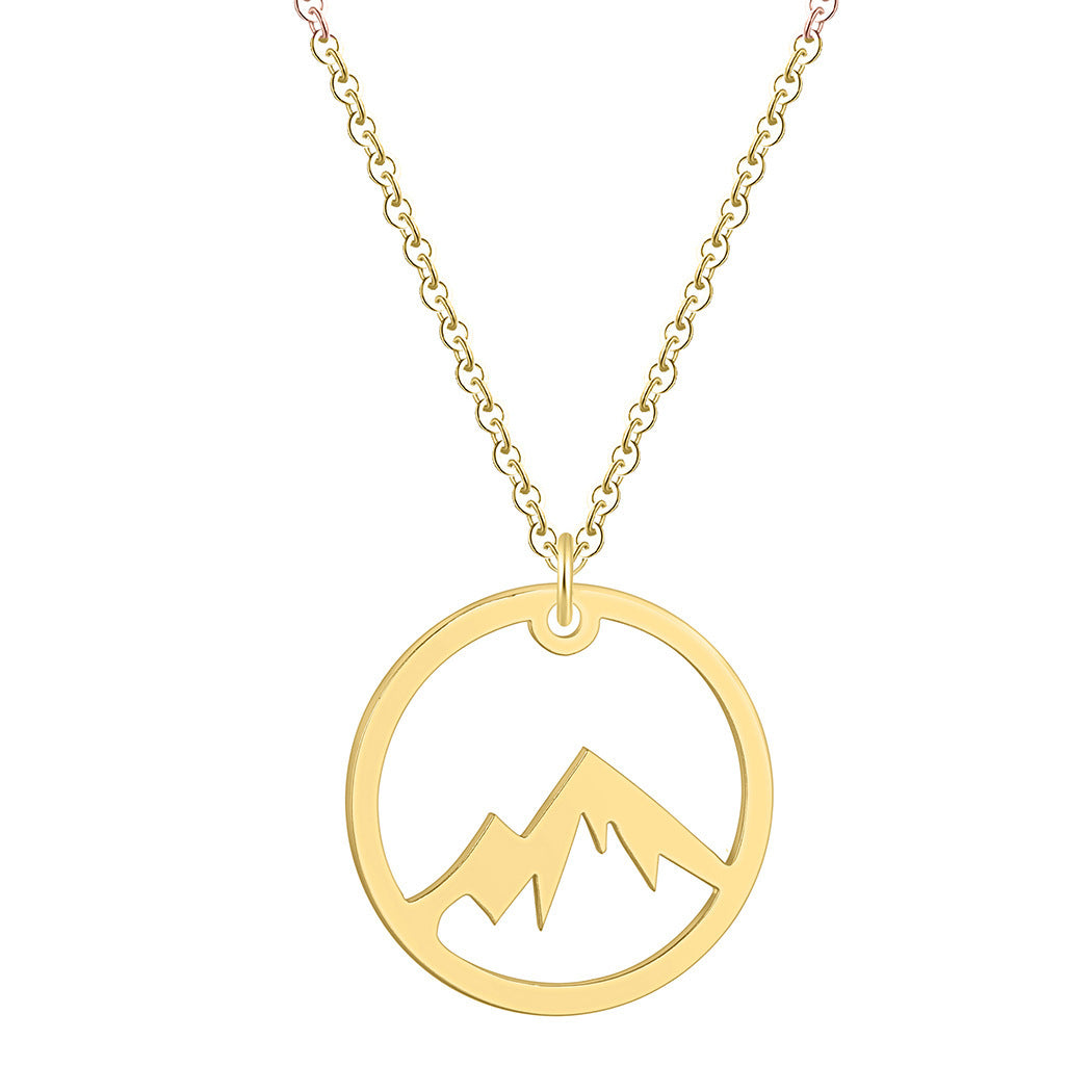 New Stainless Steel Mountain Pendant Clavicle Necklace