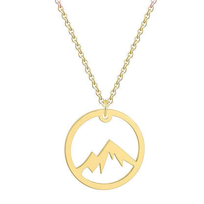 New Stainless Steel Mountain Pendant Clavicle Necklace