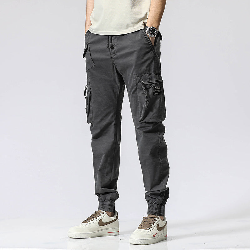 Men's Casual Multi-Pocket Jogger Pants | Elastic Waist Pure Cotton