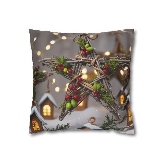 Spun Christmas Polyester Square Pillowcase | Christmas Adventure Decorations