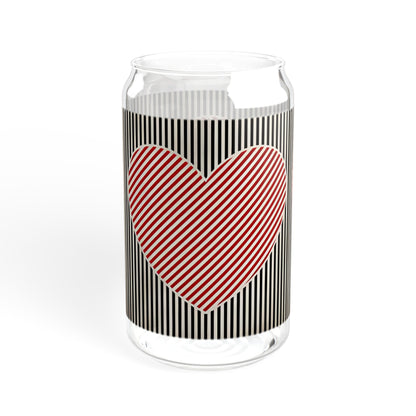 Retro Valentines Heart Sipper Glass, Cute Love Glassware, Women's Valentines Hearts Cup, Teacher Valentine Drinkware, Mom Heart Mug