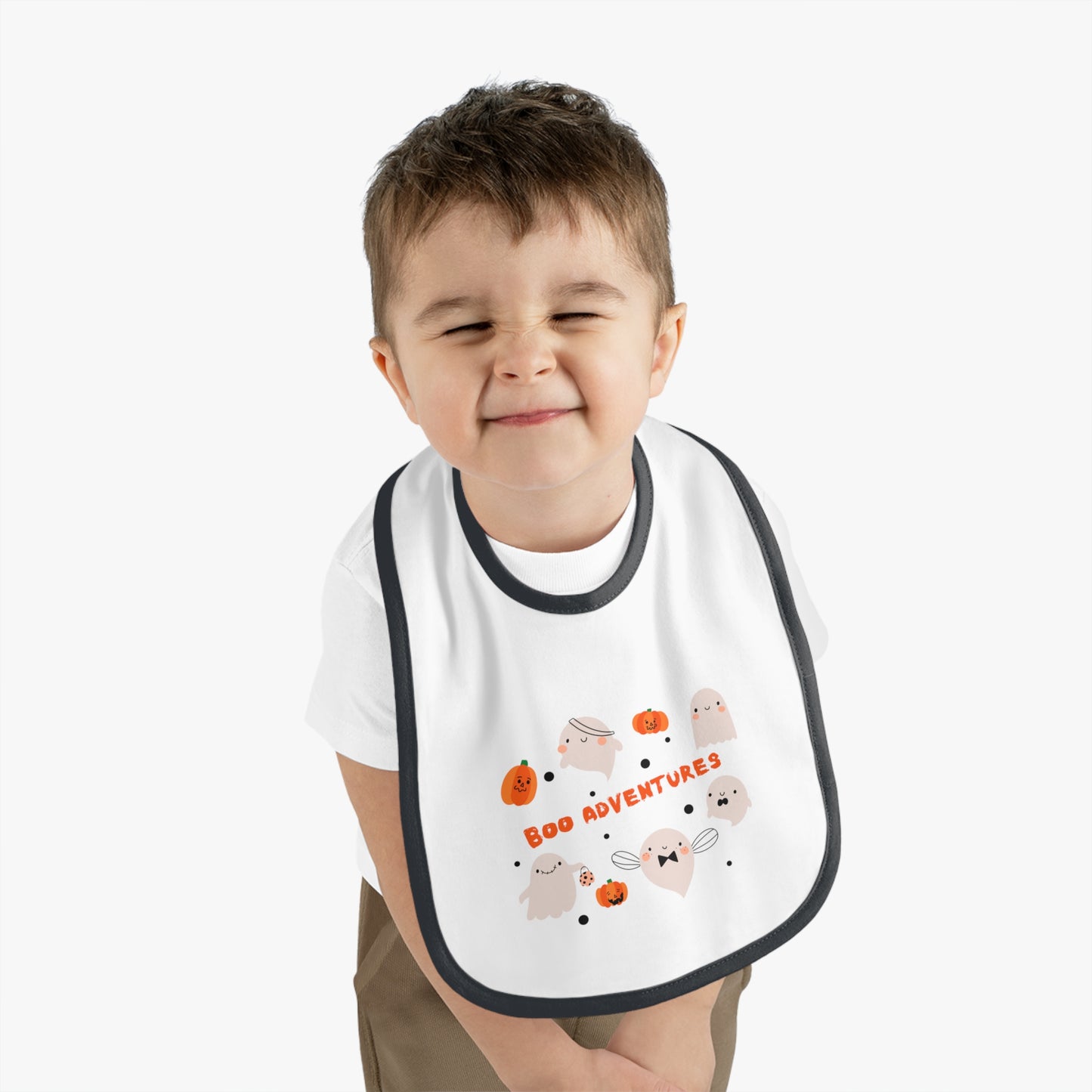 Bib, Halloween Baby Bib, Baby Halloween Costume, Boo Adventures Bib, Cute Dancing Ghosts Bib, Silly Pumpkins Bib