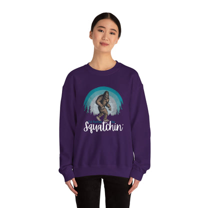 Squatchin Sweatshirt, Bigfoot Crewneck, Sasquatch Sweater, Vintage Yeti Jumper, Funny 80s Hoodie