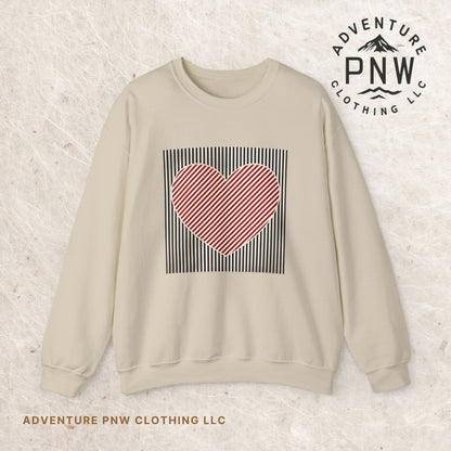 Retro Valentines Heart Sweatshirt, Cute Love, Womens Valentine, Teacher Mom Heart, Crewneck Sweatshirt, Gift for Her