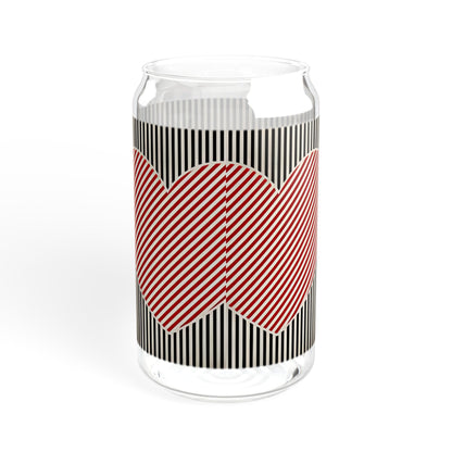 Retro Valentines Heart Sipper Glass, Cute Love Glassware, Women's Valentines Hearts Cup, Teacher Valentine Drinkware, Mom Heart Mug