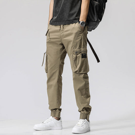 Men's Casual Multi-Pocket Jogger Pants | Elastic Waist Pure Cotton