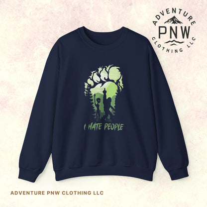 Funny Adventure Bigfoot & Alien “I Hate People” Sweatshirt