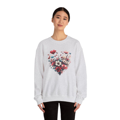 Heart Shaped Flowers Sweatshirt - Floral Graphic Shirt, Botanical Garden Lover Gift, Romantic Nature Print Apparel, Spring Blossoms Top,