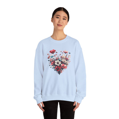 Heart Shaped Flowers Sweatshirt - Floral Graphic Shirt, Botanical Garden Lover Gift, Romantic Nature Print Apparel, Spring Blossoms Top,