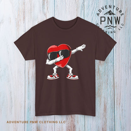 Dabbing Heart Funny Gifts Mens Kids Boys Valentines Day T-Shirt, V day cute shirt for him or her - Unisex Tee, Valentine's Day Tee, Funny