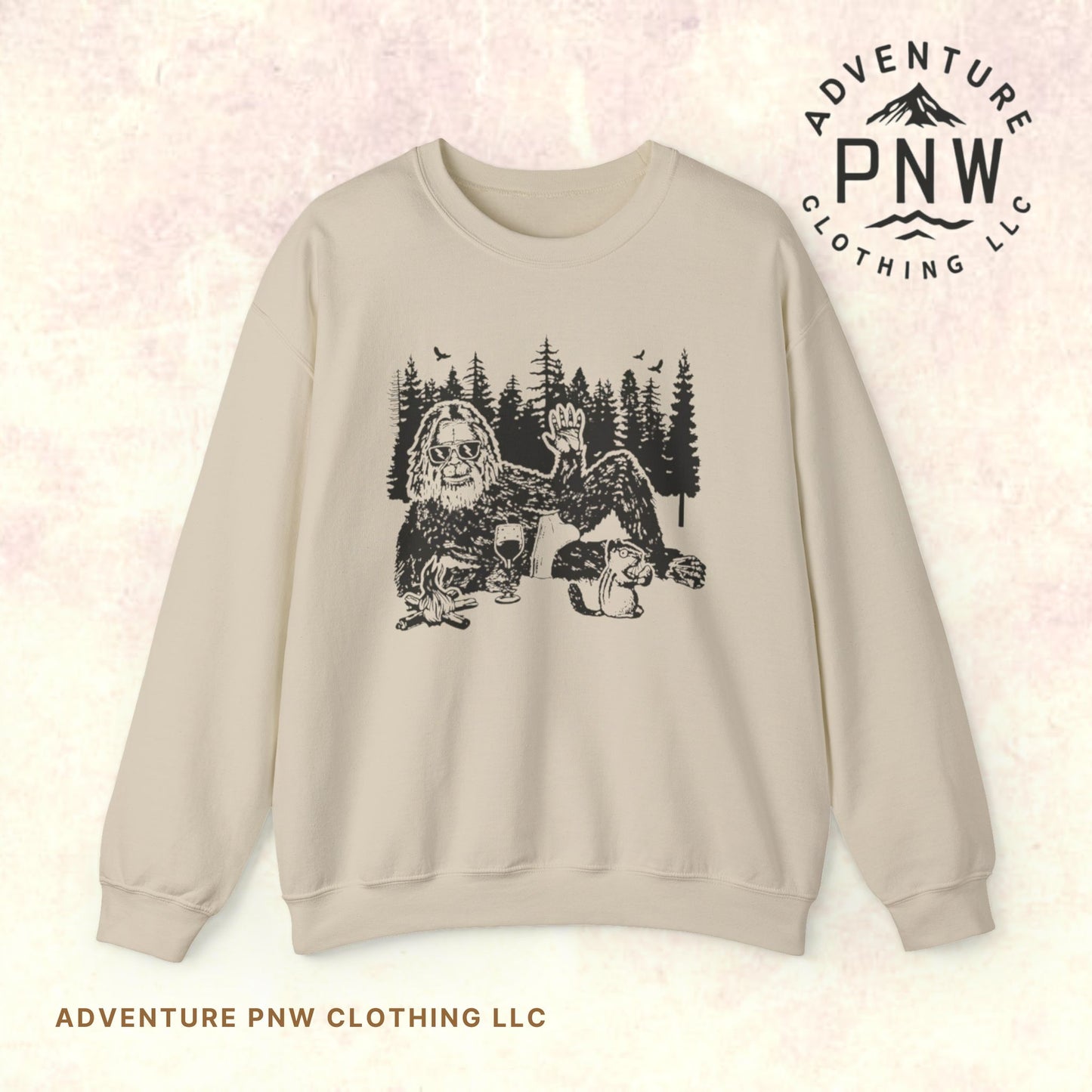 Funny Bigfoot Sasquatch Sweatshirt –Adventure Unisex Crewneck