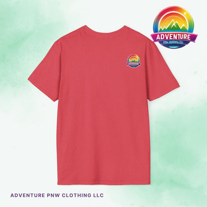 Pride PNW Mountain Tee – Rainbow Adventure