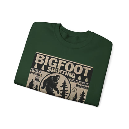Bigfoot Sighting Retro Sweatshirt, Funny Sasquatch Crewneck, Ranger Warning Forest Attacks Vintage Jumper, Stay Out Woods Unisex Hoodie,