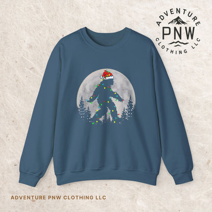Bigfoot Santa Lights Sweatshirt –Adventure Funny Holiday Pullover