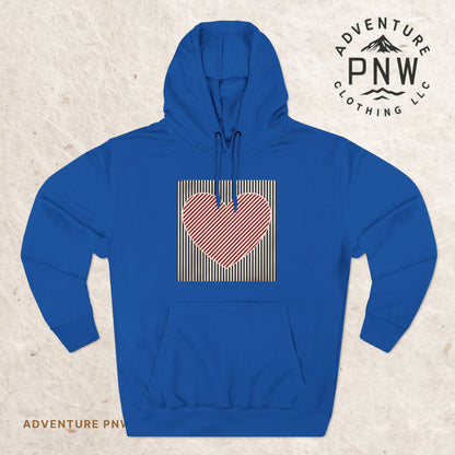 Retro Valentines Heart Hoodie, Cute Love Sweatshirt, Womens Valentines Hoodie, Teacher Mom Heart Hoodie, Vintage Three-Panel Fleece