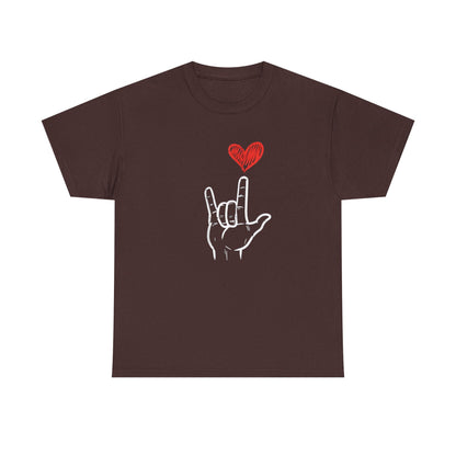 Valentines Day I Love You Hand Sign Heart Unisex T-Shirt, Gift for Him or Her, Valentines Tee, Love Gesture Graphic Tee, Romantic Shirt,