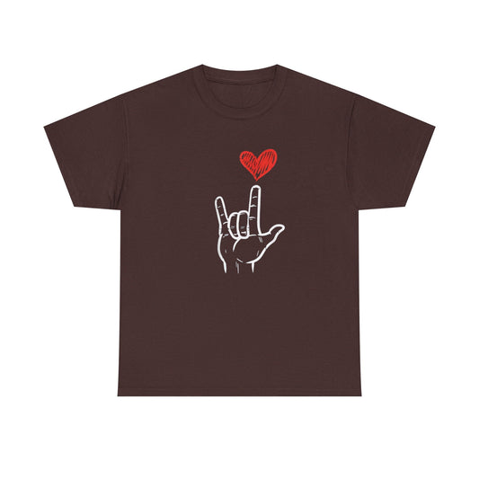 Valentines Day I Love You Hand Sign Heart Unisex T-Shirt, Gift for Him or Her, Valentines Tee, Love Gesture Graphic Tee, Romantic Shirt,