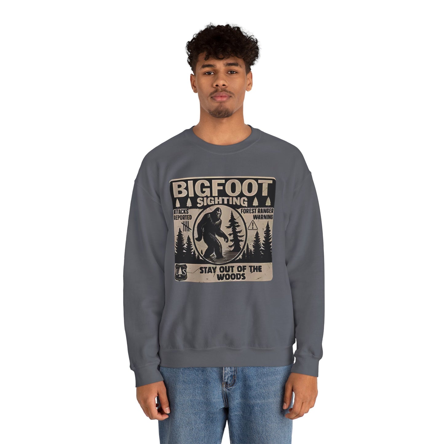 Bigfoot Retro Sweatshirt –Adventure Funny Sasquatch Crewneck