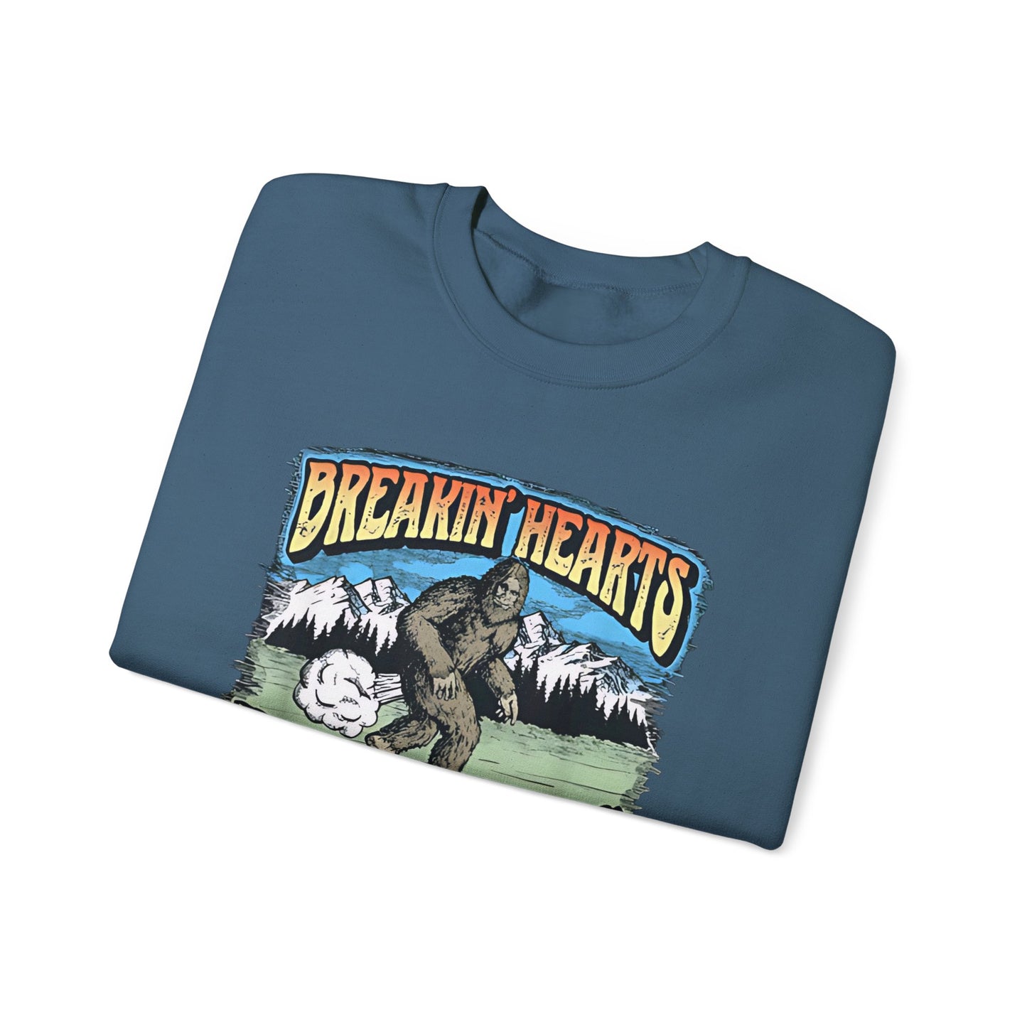 Adventure Breakin’ Hearts Rippin’ Farts Bigfoot 80s Sweatshirt